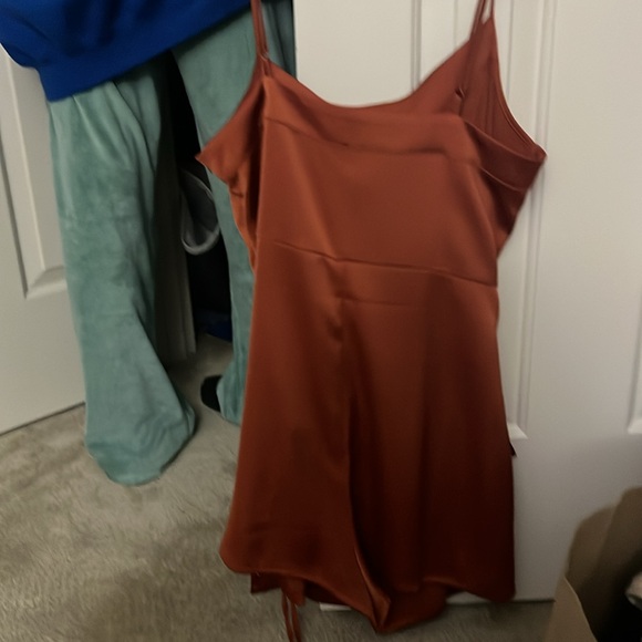 Orange Silk Romper - Picture 2 of 2